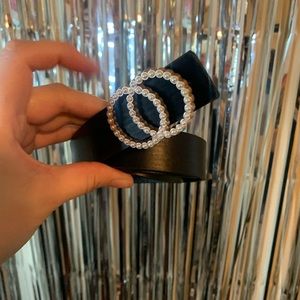 Black belt with pearl detail